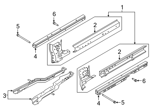 2020 Lincoln Aviator Floor Side Members Diagram