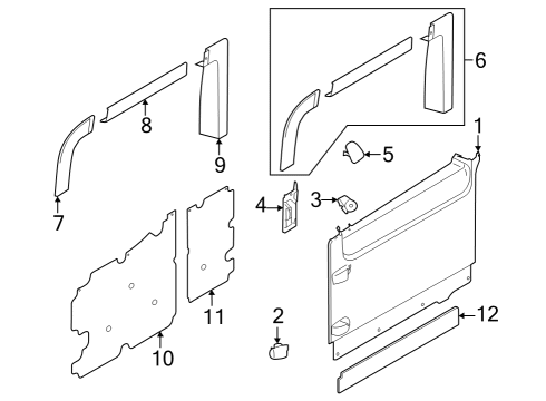 2023 Ford E-Transit Interior Trim - Side Door Diagram 6