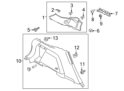 2022 Ford Escape TRIM - LOAD COMPARTMENT Diagram for LJ6Z-7831013-AC