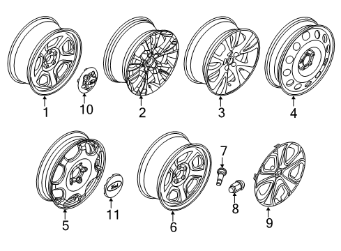 2019 Ford Police Interceptor Sedan Wheels, Center Cap Diagram 2