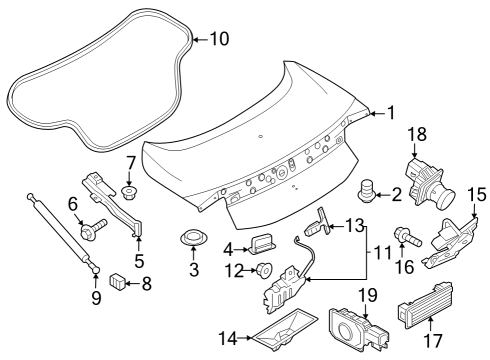 2024 Ford Mustang Trunk Lid & Components Diagram 2