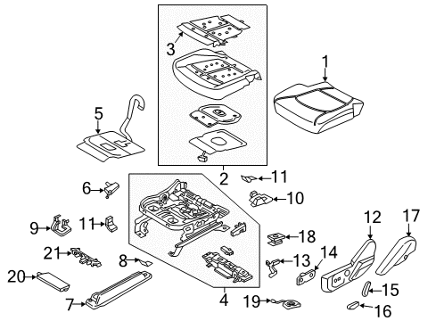 2021 Ford Expedition Front Seat Components Diagram 2