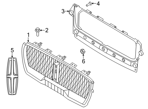 2020 Lincoln Aviator GRILLE ASSY - RADIATOR Diagram for LC5Z-8200-BB