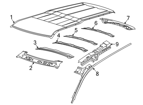 2022 Ford Bronco Sport Roof & Components Diagram 1