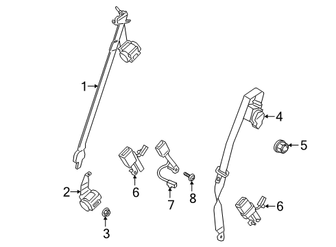 2020 Ford Expedition Second Row Seat Belts Diagram 1