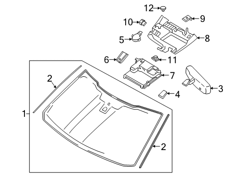 2021 Lincoln Navigator Glass - Windshield Diagram