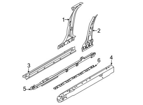 2023 Ford Mustang Mach-E PANEL ASY - "B" PILLAR - INNER Diagram for LJ8Z-5824301-C