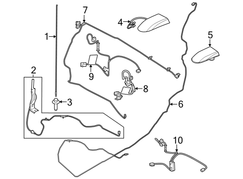 2022 Ford F-150 Antenna & Radio Diagram 1