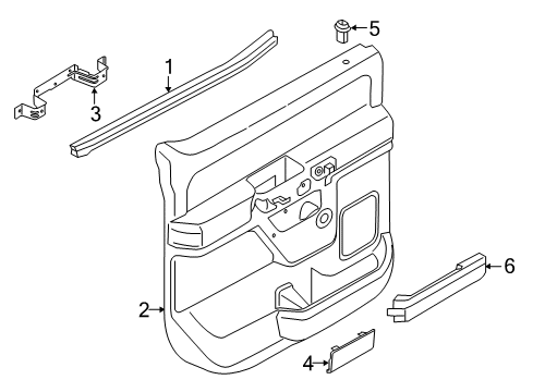 2021 Ford F-250 Super Duty Interior Trim - Rear Door Diagram 1