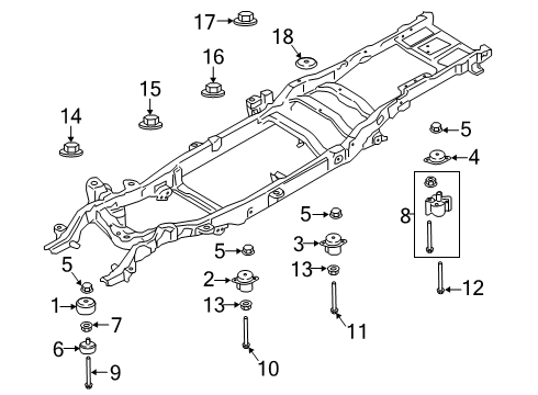 2021 Ford F-250 Super Duty Frame & Components Diagram 1