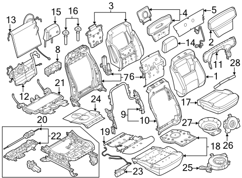 2023 Ford F-250 Super Duty COVER - HEADREST - ROLL TYPE Diagram for NL3Z-18610A62-XC