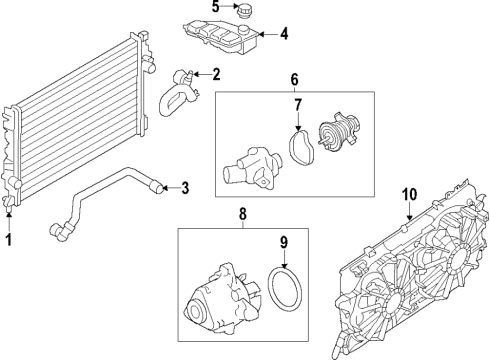 2021 Lincoln Nautilus Cooling System, Radiator, Water Pump, Cooling Fan Diagram 3