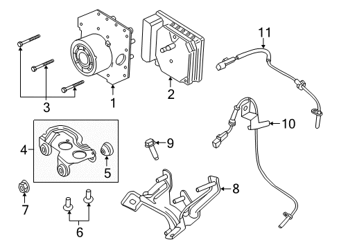 2020 Lincoln MKZ ABS Components Diagram 2