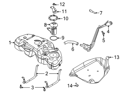 2022 Ford Bronco Sport PIPE - FUEL Diagram for LX6Z-9J280-M