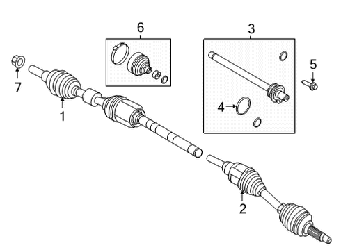 2023 Lincoln Corsair Drive Axles - Front Diagram 2