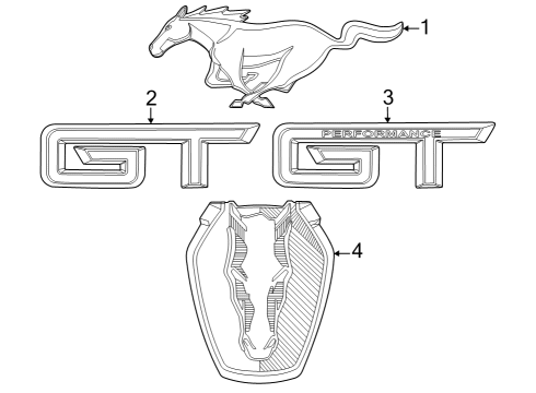 2024 Ford Mustang EMBLEM Diagram for PR3Z-6342528-G