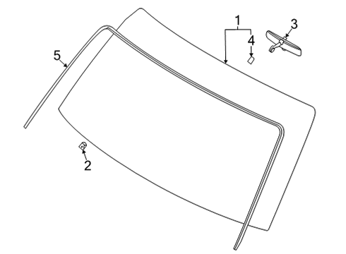 2023 Ford E-350/E-350 Super Duty Glass, Reveal Moldings Diagram