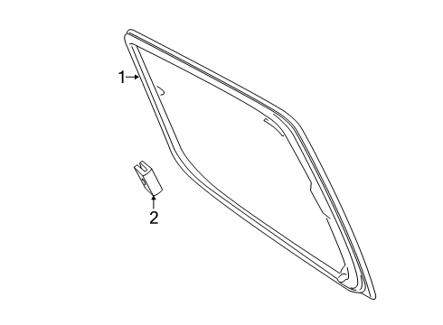 2023 Ford Ranger Glass - Rear Door Diagram 2