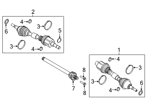 2022 Ford Edge Drive Axles - Front Diagram 1