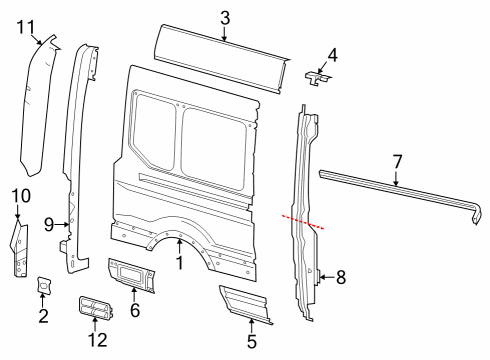 2023 Ford E-Transit Side Panel & Components Diagram 4