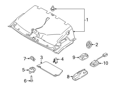 2020 Ford Transit HEADLINING - ROOF Diagram for LK4Z-6151916-CS