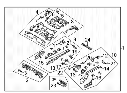 2023 Ford Bronco Sport MEMBER - REAR FLOOR CROSS Diagram for LX6Z-7810952-A