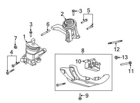 2021 Ford Explorer Engine & Trans Mounting Diagram 1