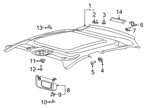 2020 Lincoln MKZ Interior Trim - Roof Diagram 1