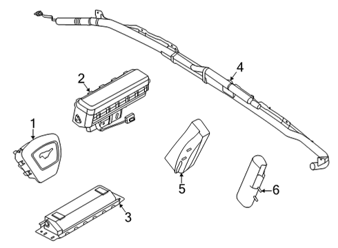 2021 Ford Mustang Mach-E MODULE - AIR BAG Diagram for NJ8Z-58043B13-BA