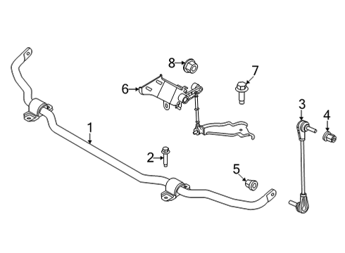 2022 Ford Mustang Mach-E Stabilizer Bar & Components - Front Diagram 1