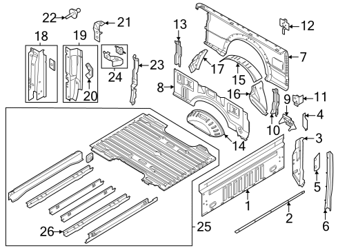 2023 Ford F-250 Super Duty Front & Side Panels, Floor Diagram 2