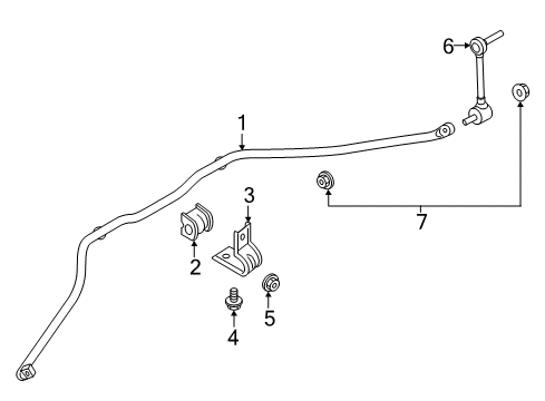 2020 Ford EcoSport Rear Suspension Components, Lower Control Arm, Upper Control Arm, Stabilizer Bar Diagram 4