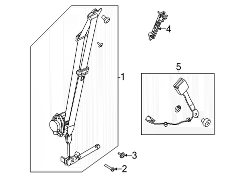 2022 Ford Mustang Mach-E Seat Belt Diagram 1