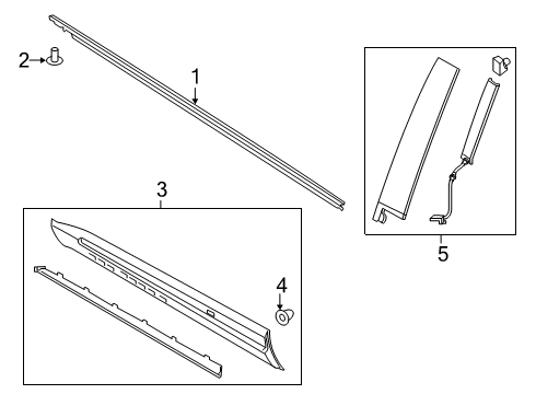 2021 Ford Police Interceptor Utility MOULDING - DOOR OUTSIDE Diagram for LB5Z-7820878-AA