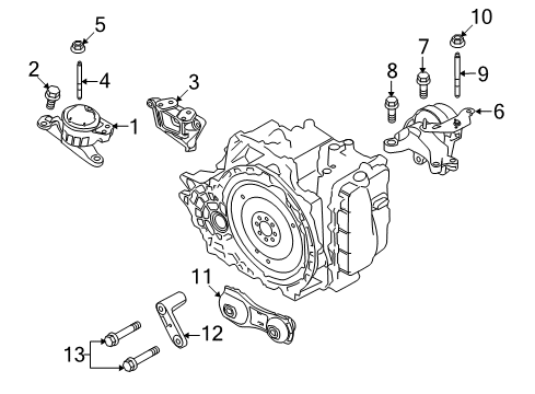 2019 Ford Police Interceptor Utility Engine & Trans Mounting Diagram 1