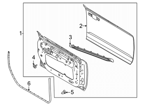 2022 Ford Bronco PANEL ASY - DOOR - OUTER Diagram for M2DZ-7820201-A