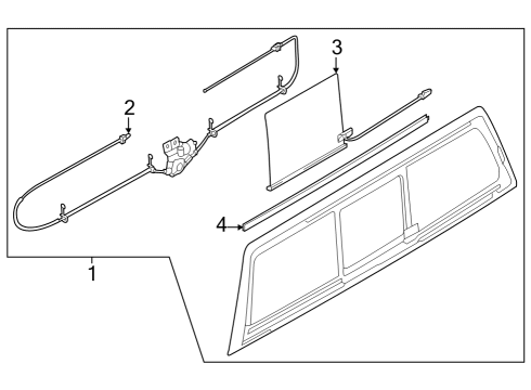 2024 Ford F-250 Super Duty Glass & Hardware - Back Glass Diagram 2