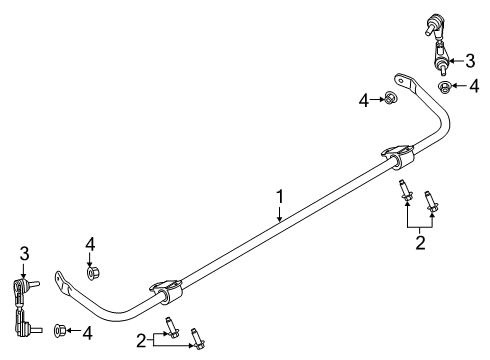 2022 Ford Police Interceptor Utility Rear Suspension, Lower Control Arm, Upper Control Arm, Ride Control, Stabilizer Bar, Suspension Components Diagram 2