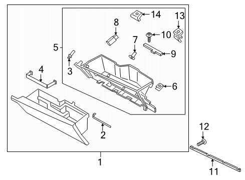 2023 Lincoln Navigator BOX ASY - GLOVE COMPARTMENT Diagram for NL7Z-78060T10-AD