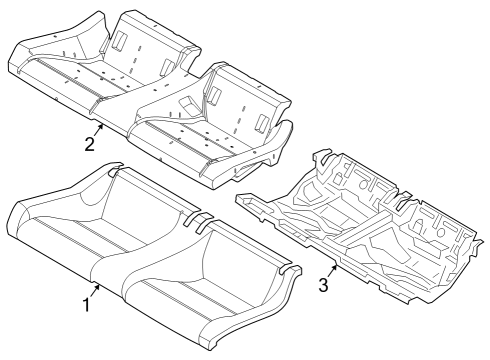 2024 Ford Mustang FRAME AND SPRING - RR SEAT CUS Diagram for PR3Z-6363160-A