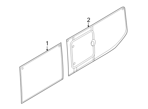 2022 Ford E-Transit Glass - Side Panel Diagram 3