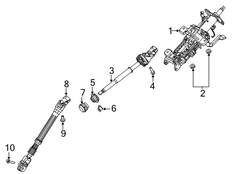 2023 Lincoln Aviator Steering Column & Wheel, Steering Gear & Linkage Diagram 2