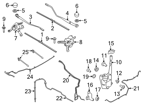 2023 Ford Edge HOSE - WINDSHIELD WASHER Diagram for KT4Z-17A605-E