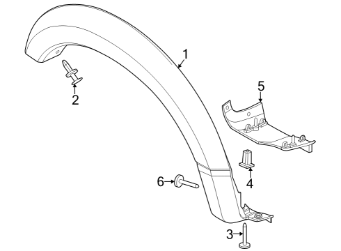 2024 Ford F-250 Super Duty MOULDING ASY - FENDER Diagram for PC3Z-16A038-AA