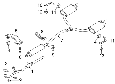 2019 Ford Police Interceptor Sedan Exhaust Components Diagram 2