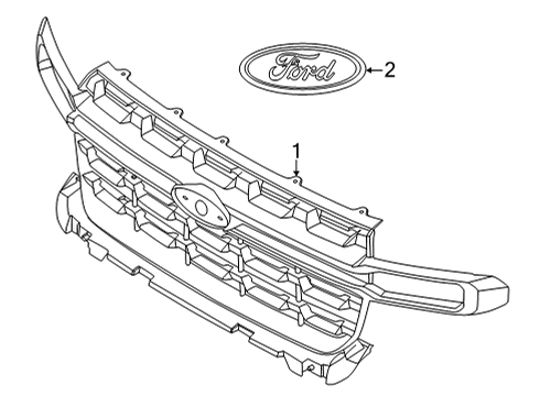 2022 Ford Maverick Grille & Components Diagram 1