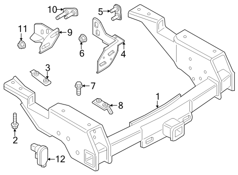 2023 Ford F-250 Super Duty Trailer Hitch Components Diagram