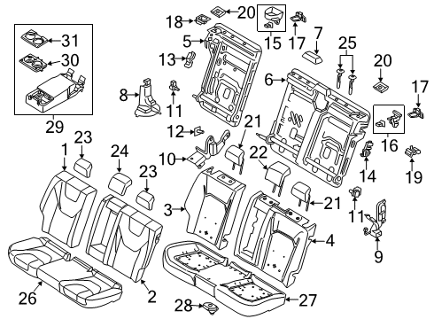 2020 Ford Fusion Rear Seat Components Diagram 1