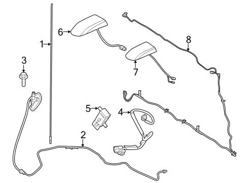 2024 Ford F-350 Super Duty Antenna & Radio Diagram 1