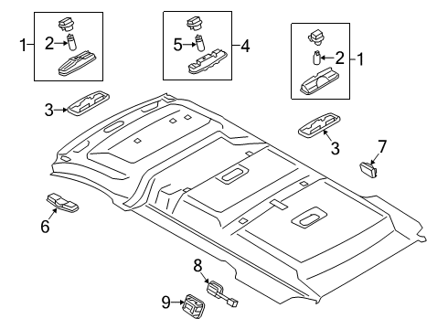 2022 Ford Transit Connect Overhead Lamps Diagram 4